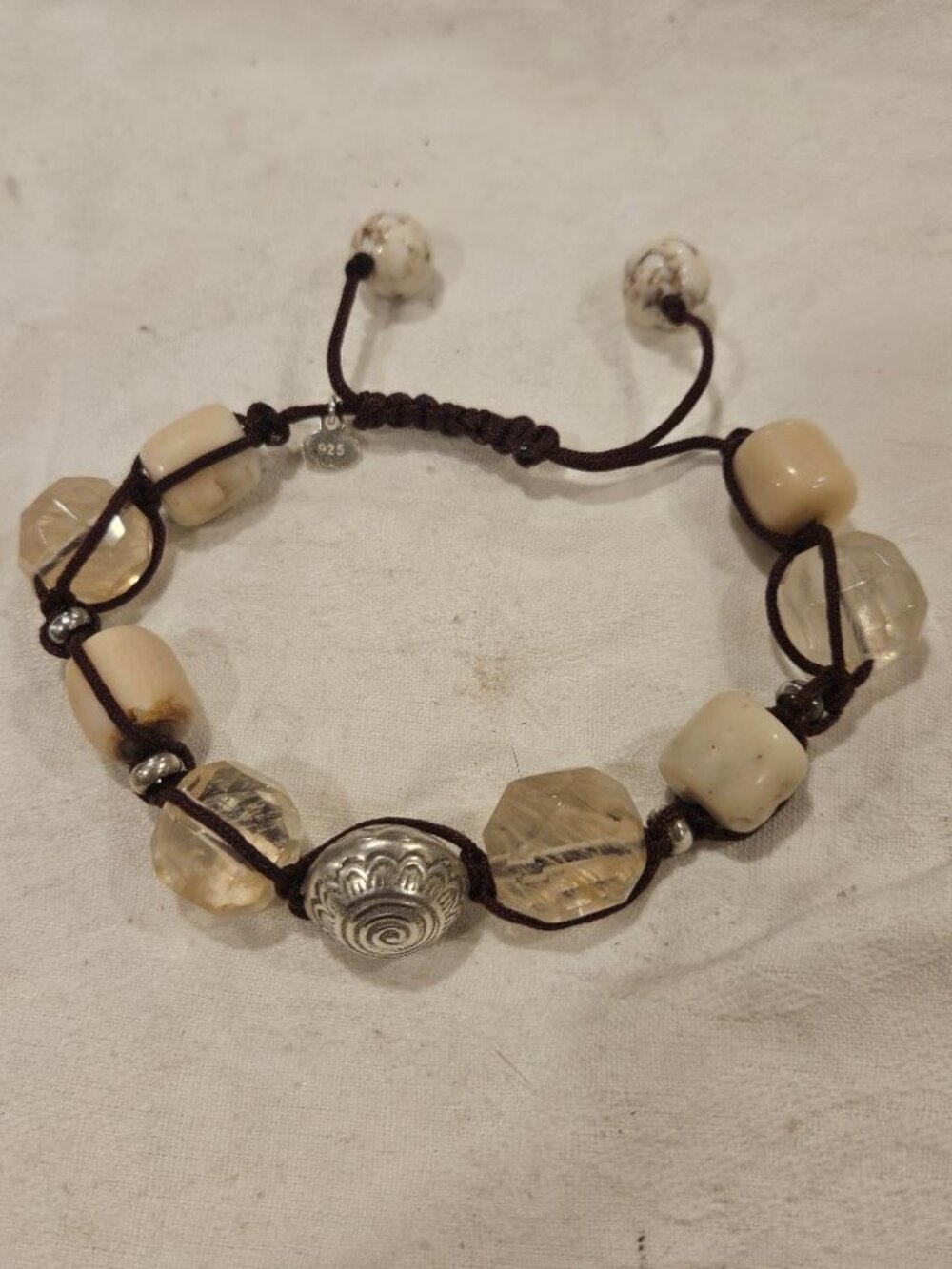 Authentic Tica Rosa Santa Fe 925 Sterling Silver & Citrine Artisan Bracelet